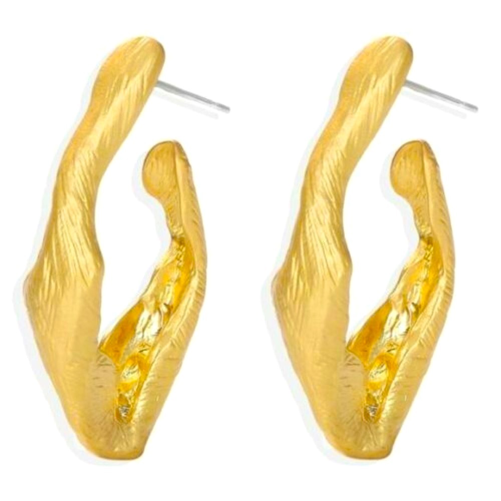 BOHEMIAN Spiral Twisted Ear Design Retro Open Earrings Pierced Gold Fun!